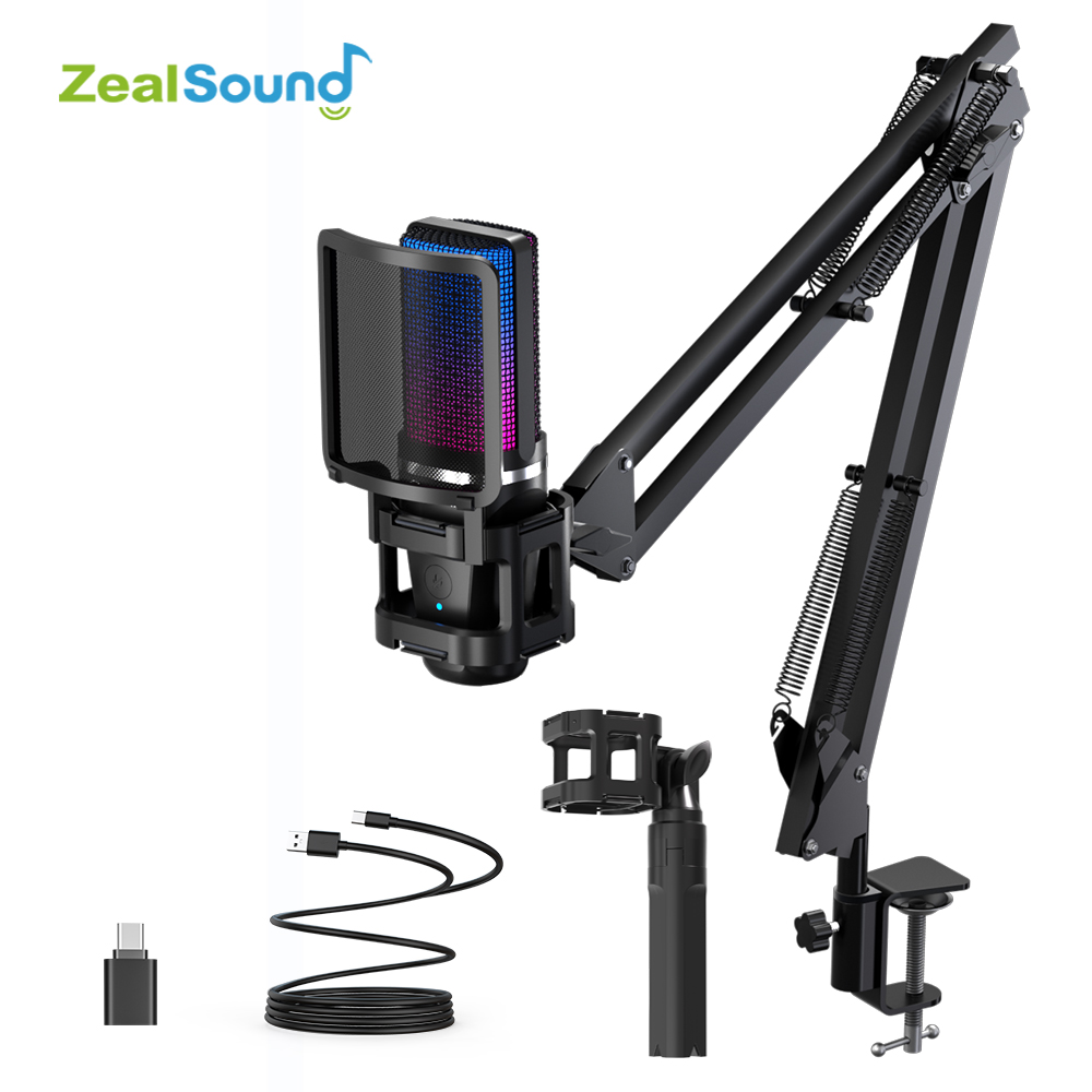 Zealsound RGB Recording Microp - Streaming Mic Condenser ulasan dan harga