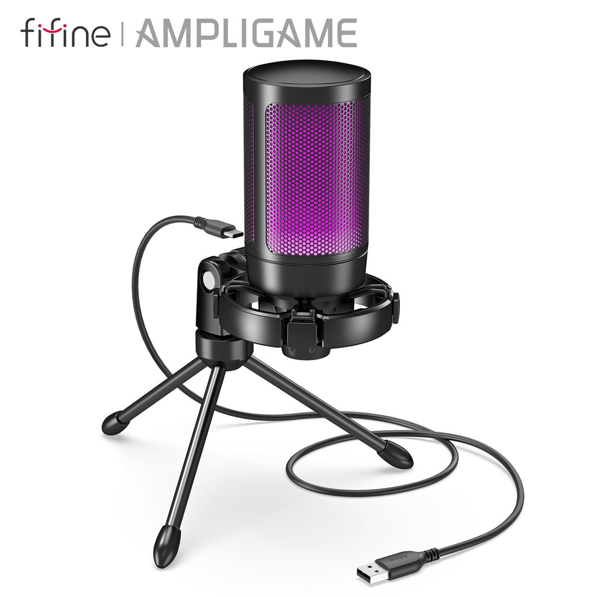 AmpliGame by FIFINE RGB USB Ga - Streaming Mic Condenser ulasan dan harga