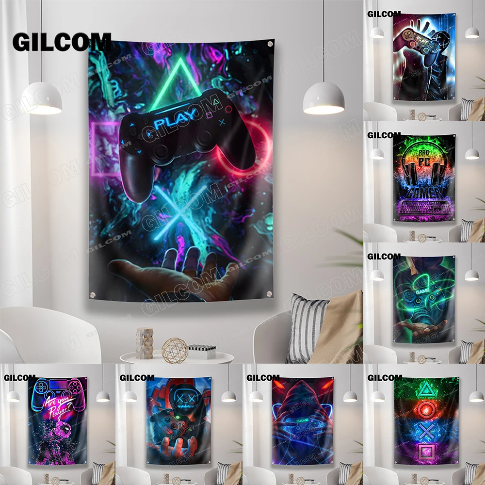 Gaming Room Flag Cool Punk Sty - Esports Gaming Banner ulasan dan harga