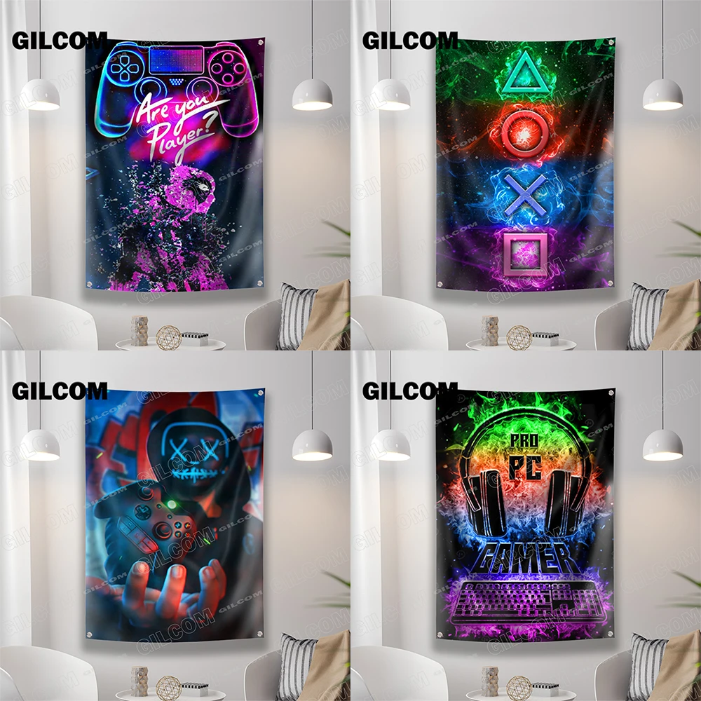 Gaming Room Flag Cool Punk Sty - Esports Gaming Banner ulasan dan harga