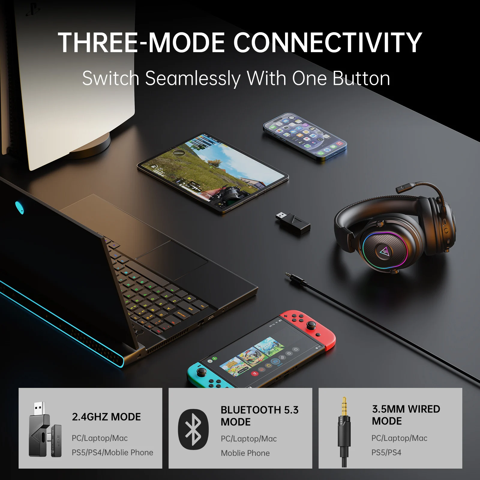 Oneodio EKSA MaKo BT Bluetooth - Esports Gaming Headphones ulasan dan harga
