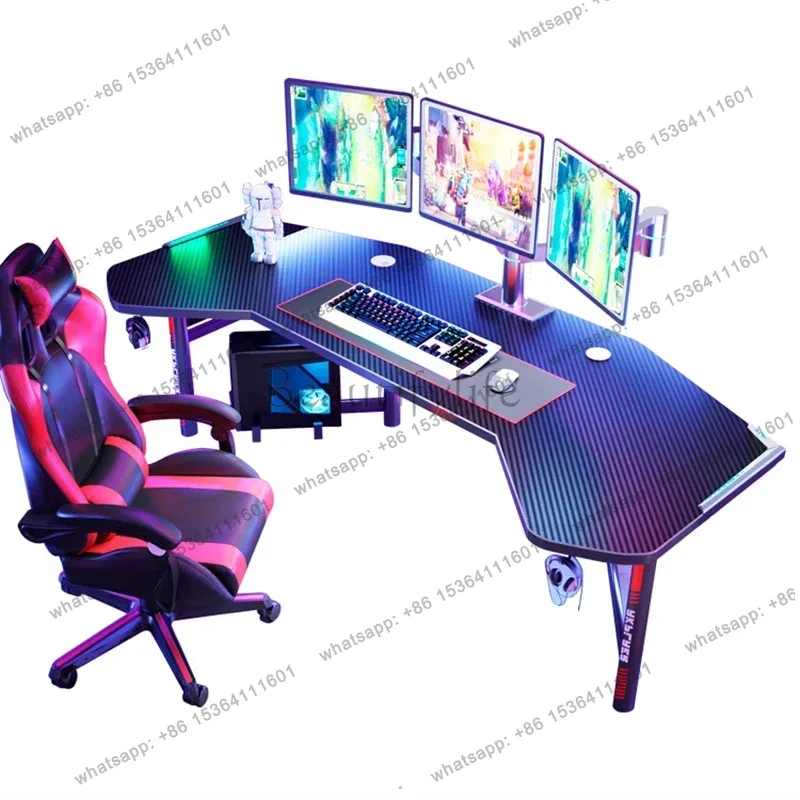 White Computer Desk Office Fur - Esports Gaming Furniture ulasan dan harga