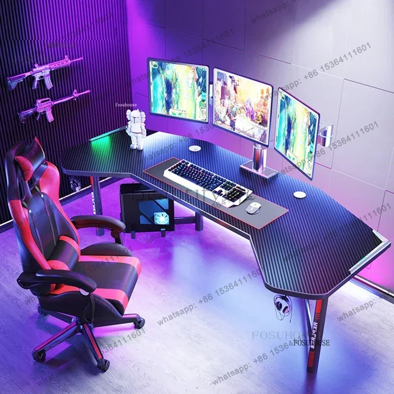 White Computer Desk Office Fur - Esports Gaming Furniture ulasan dan harga