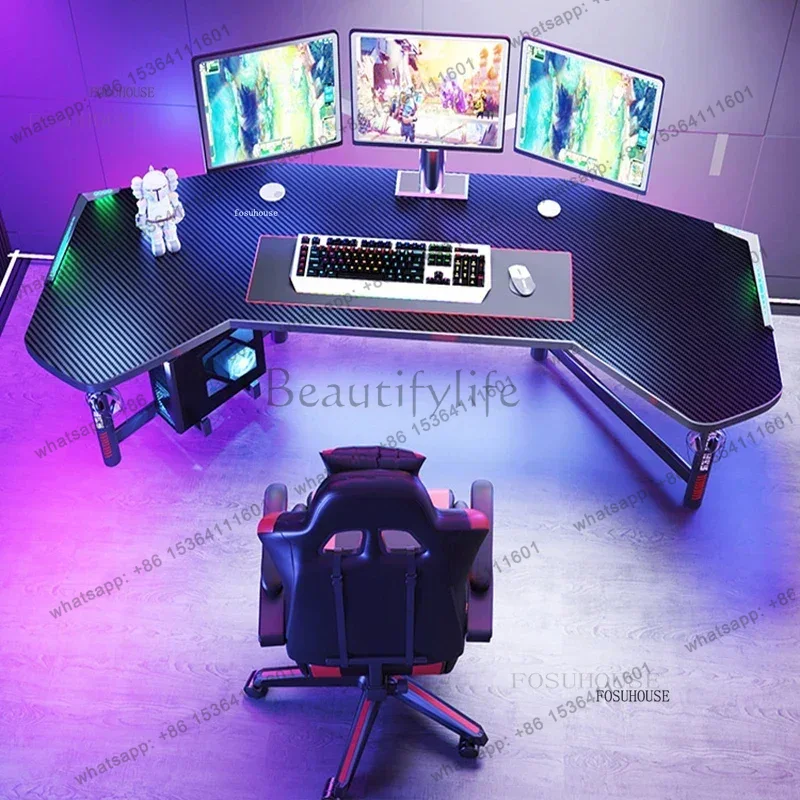 White Computer Desk Office Fur - Esports Gaming Furniture ulasan dan harga
