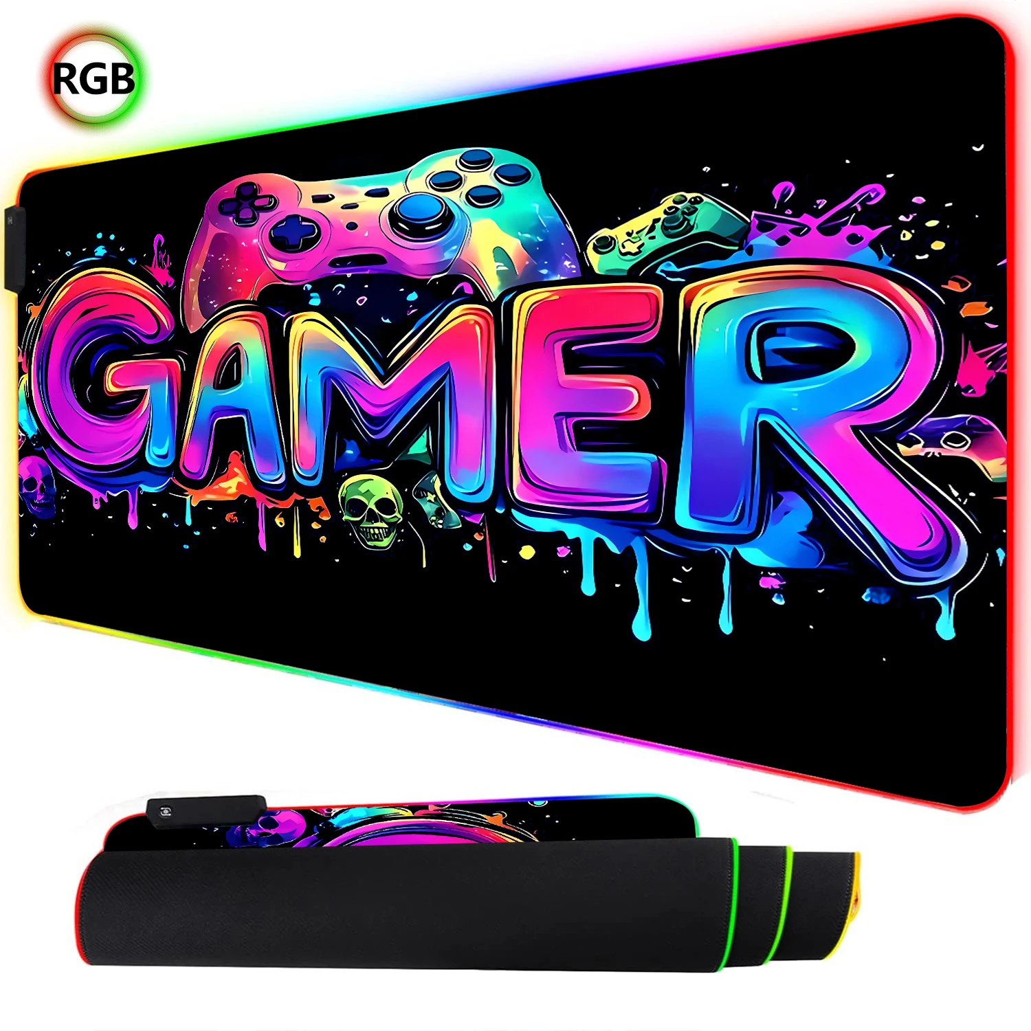 RGB Neon Gaming Controller Art - Esports Gaming Keyboard And Mouse ulasan dan harga