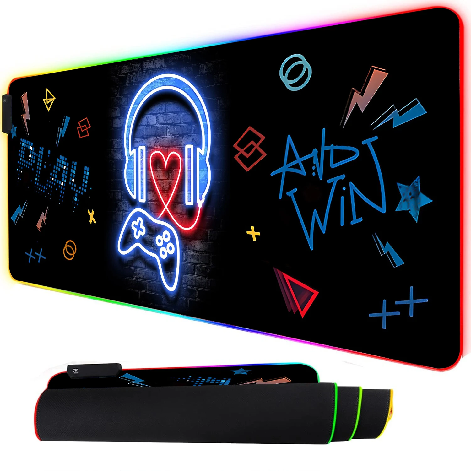 RGB Neon Gaming Controller Art - Esports Gaming Keyboard And Mouse ulasan dan harga