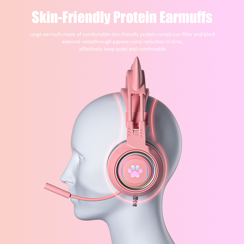 Cute Cat Ear Gaming Headphones - Esports Gaming Headphones ulasan dan harga