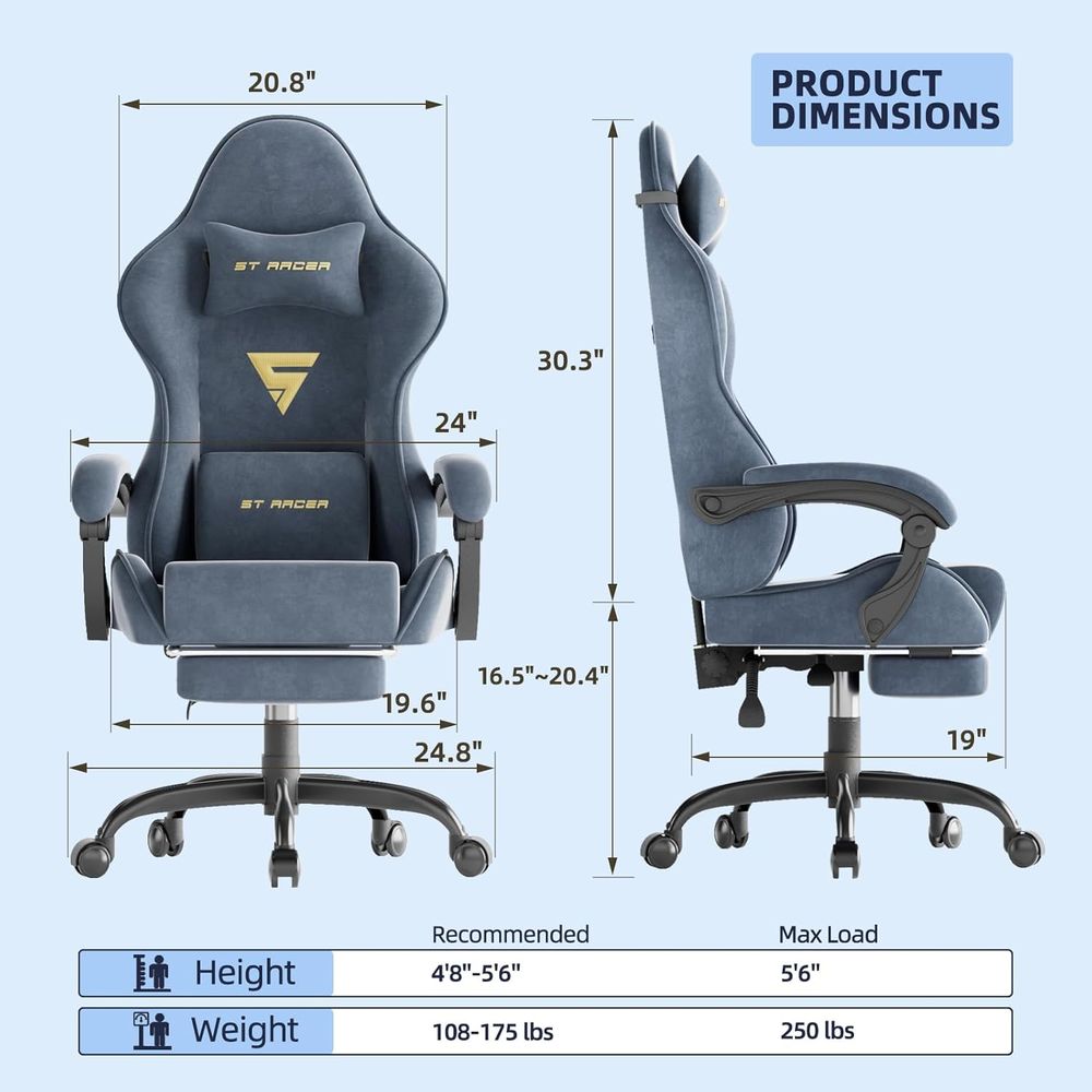 Ergonomic Gaming Chair with Fo - Gaming & Esports District ulasan dan harga