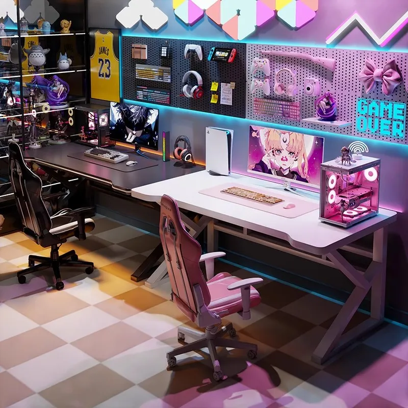 Double E-sports Gaming Desk Lo - Esports Gaming Setup ulasan dan harga