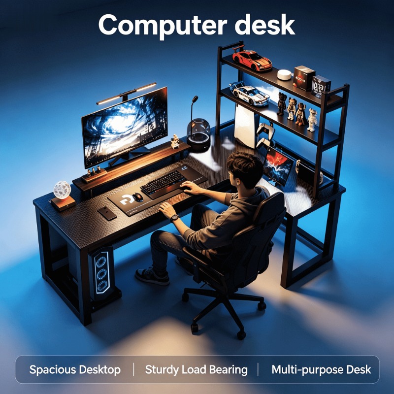 Adjustable Height L Shaped Cor - Esports Gaming Furniture ulasan dan harga