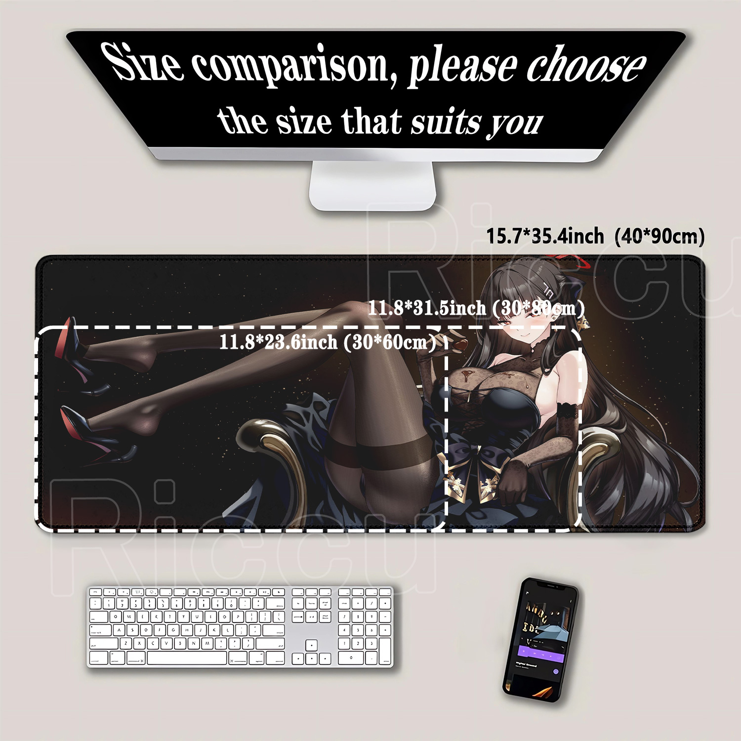 Anime girl Tsukatsuki Rio Blue - Esports Gaming Keyboard And Mouse ulasan dan harga
